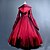 cheap Historical &amp; Vintage Costumes-Queen Victoria Gothic Lolita Victorian Dress Women&#039;s Girls&#039; Satin Cotton Party Prom Japanese Cosplay Costumes Plus Size Customized Red Ball Gown Patchwork Poet Sleeve Long Sleeve Long Length