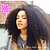 tanie Peruki z ludzkich włosów-Włosy naturalne Koronkowy przód Peruka Kinky Curly Afro 120% Gęstość 100% ręcznie związana Peruka afroamerykańska Naturalna linia włosów