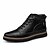 cheap Men&#039;s Boots-Men&#039;s Leather Shoes Leather Spring / Summer / Fall Comfort / Vulcanized Shoes Boots 5.08-10.16 cm / Booties / Ankle Boots Black / Brown / Winter / Lace-up