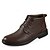 cheap Men&#039;s Boots-Men&#039;s Boots Leather Shoes Combat Boots Casual Leather 5.08-10.16 cm Mid-Calf Boots Black Brown Fall Winter / Lace-up