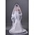 cheap Wedding Veils-Two-tier Lace Applique Edge Wedding Veil Fingertip Veils / Chapel Veils with Appliques Tulle / Classic