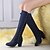 abordables Botas de mujer-Mujer Zapatos Semicuero Invierno Otoño Tacón Cuadrado Hasta la Rodilla para Casual Negro Azul Borgoña