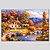 levne Krajinomalby-Ručně malované Květinový/Botanický motivModerní / evropský styl Jeden panel Plátno Hang-malované olejomalba For Home dekorace