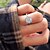 tanie Modne pierścionki-Damskie Pierścień oświadczenia Band Ring Silver Cyrkon Posrebrzany Geometric Shape Biżuteria Podstawowy Modny Ślub Impreza Prezent