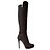 cheap Women&#039;s Boots-Women&#039;s Fleece / Leatherette Fall / Winter Stiletto Heel 30.48-35.56 cm / Knee High Boots Black / Party &amp; Evening