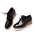 abordables Richelieu femme-Femme Chaussures Cuir Verni Printemps Eté Automne Plateau Creepers Lacet pour Décontracté Blanc Noir Rouge