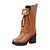 abordables Bottes Femme-Femme Bloquer les bottes à talons Talon Bottier Lacet Similicuir 20.32-25.4 cm / Bottes Mi-mollet Automne / Hiver Noir / Marron