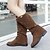 cheap Women&#039;s Boots-Women&#039;s Shoes Suede Fall / Winter Wedge Heel 25.4-30.48 cm / &gt;50.8 cm / Mid-Calf Boots Black / Brown / Red