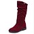 זול מגפי נשים-בגדי ריקוד נשים נעליים סוויד סתיו / חורף עקב טריז 25.4-30.48 cm / &gt;50.8 cm / מגפיים באורך אמצע - חצי שוק שחור / חום / אדום