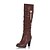 cheap Women&#039;s Boots-Women&#039;s Shoes Chunky Heel Fashion Boots / Round Toe Boots Dress / Casual Black / Brown / White