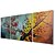 cheap Top Artists&#039; Oil paitings-Hand-Painted Oil Painting on Canvas Wall Art Abstract Flowers Red BlossomThree Panel Ready to Hang