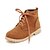 abordables Bottes Femme-Femme Similicuir Automne / Hiver Talon Plat 5.08-10.16 cm / Bottine / Demi Botte Lacet Beige / Marron / Rouge