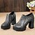 cheap Women&#039;s Boots-Women&#039;s Shoes Chunky Heel Pointed Toe Boots Dress/Casual Black/Red/Gray