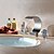 billige Armaturer til badeværelset-Håndvasken vandhane - Vandfald Krom Udspredt Tre Huller / To Håndtag tre hullerBath Taps / Messing