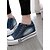 Χαμηλού Κόστους Γυναικεία Sneakers-Γυναικεία Ντένιμ Άνοιξη / Καλοκαίρι / Φθινόπωρο Ανατομικό Τακούνι Σφήνα Φερμουάρ / Κορδόνια Σκούρο μπλε / Μπλε Απαλό
