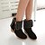 cheap Women&#039;s Boots-Women&#039;s Shoes Fleece Wedge Heel Wedges/Fashion Boots/Round Toe Boots Dress/Casual Black/Yellow/Red