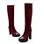 cheap Women&#039;s Boots-Women&#039;s Chunky Heel Faux Suede 35.56-40.64 cm / Knee High Boots Slouch Boots Fall / Winter Black / Red / Blue