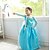 cheap Movie &amp; TV Theme Costumes-Princess Fairytale Elsa Dress Cosplay Costume Party Costume Girls&#039; Movie Cosplay A-Line Slip Vacation Dress Blue Dress Christmas Halloween Children&#039;s Day Chiffon Terylene Cotton