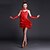 cheap Latin Dancewear-Latin Dance Dresses Women&#039;s Performance Polyester / Lycra Tassel / Crystals / Rhinestones Short Sleeves / Sleeveless High Dress