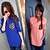 cheap Women&#039;s Blouses &amp; Shirts-Women&#039;s Leopard Blue / Pink / Black / Orange Blouse , V Neck Long Sleeve