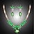 ieftine Seturi de Bijuterii-Perle Seturi de bijuterii Coliere cu Pandativ Marchiză femei Vintage Petrecere Modă Elegant Zirconiu Cubic cercei Bijuterii Verde Smarald Pentru Nuntă Petrecere Ocazie specială Aniversare Zi de