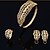 cheap Jewelry Sets-Synthetic Diamond Jewelry Set Stud Earrings Statement Ring Statement Ladies Luxury Vintage Party Link / Chain Cubic Zirconia Imitation Diamond Earrings Jewelry Gold For / Necklace