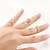 baratos Anéis-Anéis Fashion Pesta Jóias Feminino Anéis Meio Dedo 1conjunto,Tamanho Único Dourado / Prateado