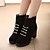 cheap Women&#039;s Boots-Women&#039;s Shoes Suede Fall / Winter Comfort Chunky Heel 5.08-10.16 cm / Booties / Ankle Boots Zipper Black / Yellow