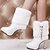 cheap Women&#039;s Boots-Women&#039;s Shoes Leatherette Spring / Fall / Winter Comfort Stiletto Heel 15.24-20.32cm / Mid-Calf Boots Sparkling Glitter White / Black