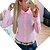 billige Bluser og skjorter til kvinner-Skjortekrage Skjorte Ensfarget Rosa / Kroppstett Kjole / Høst