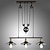 abordables Suspension-3 lumières 80(32&quot;) Lampe suspendue Métal Plafonnier pour Ilôt de Cuisine Finitions Peintes Rétro Vintage 110-120V 220-240V