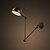 cheap Swing Arm Lights-Vintage Wall Lights Swing Arm Wall Sconces Metal Wall Black White Color AC220-240V