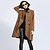 cheap Women&#039;s Coats &amp; Trench Coats-Women&#039;s Solid Black / Yellow Trench Coat , Casual / Plus Sizes Long Sleeve Tweed / Nylon / Wool Blends
