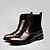 cheap Men&#039;s Boots-Men&#039;s Spring Summer Fall Winter Leather Outdoor Office &amp; Career Casual Wedge Heel Lace-up Black Brown Burgundy