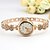 abordables Montres femme-Femme Montre Tendance Quartz Alliage Bande Etincelant Charme Bracelet Rose Or Rose