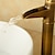 baratos Clássico-Torneira de pia de banheiro de bronze antigo de latão, torneiras de banho de cachoeira de montagem na parede de um furo com interruptor quente e frio e válvula de cerâmica