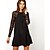 cheap Women&#039;s Dresses-Women&#039;s Patchwork Blue / Black Dress , Sexy Round Neck Long Sleeve