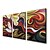 cheap Top Artists&#039; Oil paitings-Oil Painting Hand Painted - Abstract Modern Canvas / Three Panels / Stretched Canvas