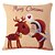 cheap Christmas Decorations-Cotton Linen Christmas Cartoon Printed Pillow Case Cushion Cover Santa Claus Snowman Reindeer Decorative