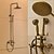 cheap Shower Faucets-Shower System Set - Rainfall Traditional Antique Brass Shower System Ceramic Valve Bath Shower Mixer Taps / Two Handles Three Holes