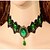 cheap Necklaces-Women&#039;s Sapphire Choker Necklace Ladies European Fashion Synthetic Gemstones Lace Alloy Green Royal Blue Necklace Jewelry For Special Occasion Birthday Gift