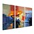 olcso Absztrakt festmények-Kézzel festett Absztrakt Vízszintes,Modern Három elem Hang festett olajfestmény For lakberendezési