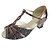 cheap Latin Shoes-Women&#039;s Latin Shoes Ballroom Shoes Sandal Customized Heel Buckle Grey Black / Sparkling Glitter