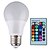 cheap Light Bulbs-500 lm E27 5W 16 Color Changing RGB LED Globe Bulbs LED Dimmable 24key IR Remote Control AC 85-265V
