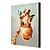 זול ציורי בעלי חיים-ציור שמן צבוע-Hang מצויר ביד - חיות / אומנות פופ מודרני בַּד / בד מתוח