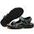 baratos Sandálias para Homem-Homens Sapatos Confortáveis Pele Primavera / Verão Sandálias Água Castanho Claro / Cinzento / Casual / Ao ar livre