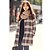 cheap Women&#039;s Coats &amp; Trench Coats-Winter Women&#039;s Plaid Beige Coats &amp; Jackets , Sexy / Party Tailored Collar Long Sleeve