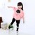 baratos Conjuntos-Kids Girls&#039; Clothing Set Long Sleeve Pink Gray Children Tops Fall Spring Cartoon