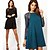 cheap Women&#039;s Dresses-Women&#039;s Patchwork Blue / Black Dress , Sexy Round Neck Long Sleeve