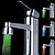 abordables Robinets-pulvérisateurs-robinet de cuisine tricolore à led bec standard brossé robinets de cuisine contemporains montés sur le pont